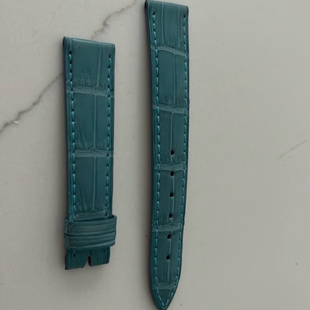 Authentic Chopard 16MM Croco Watch Strap Band Matte Blue